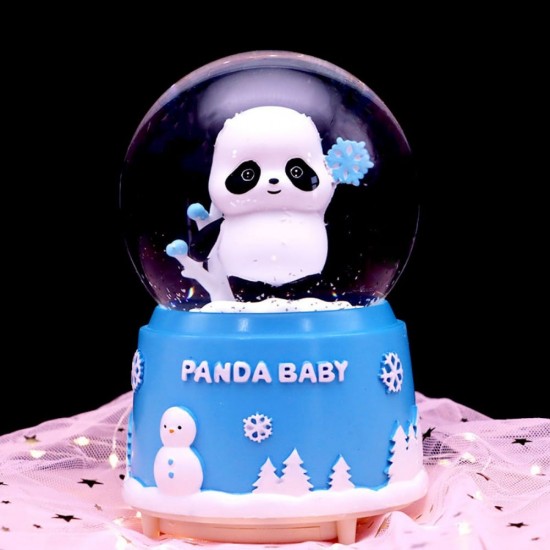 Sevimli Panda Işıklı Müzikli Orta Boy Kar Küresi