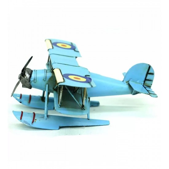 Nostaljik Dekoratif Metal Uçak Çift Kanatlı