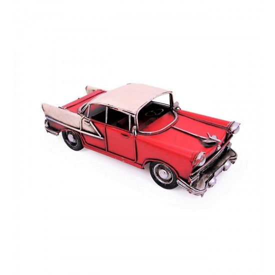 Nostaljik Dekoratif Metal Kırmızı Chevrolet 1217S