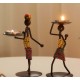  Dekoratif Afrikalı Kadın Tasarımlı Tealight Metal Mumluk 